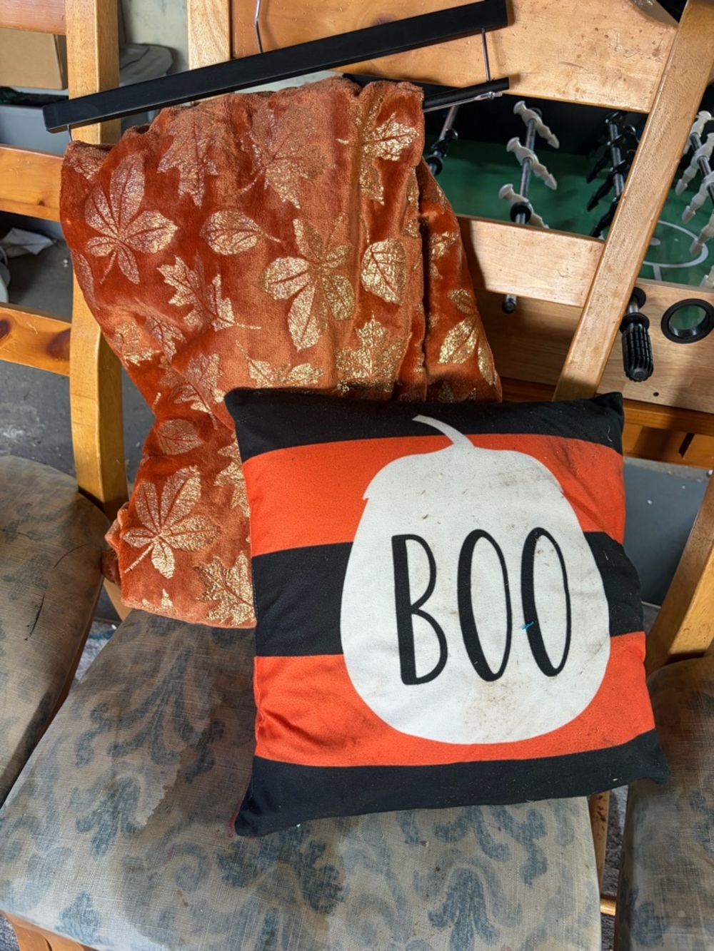 Halloween BOO Decorative Pillow in Orange and Black